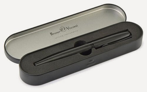 Изображение товара Ручка роллер BrunoVisconti, 0.7 мм, синяя, в чёрном футляре, SORRENTO (черный металлический корпус), Арт. 20-0248/01