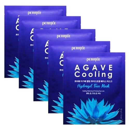 фото Гидрогелевая маска с агавой petitfee agave cooling hydrogel face mask, 5 шт