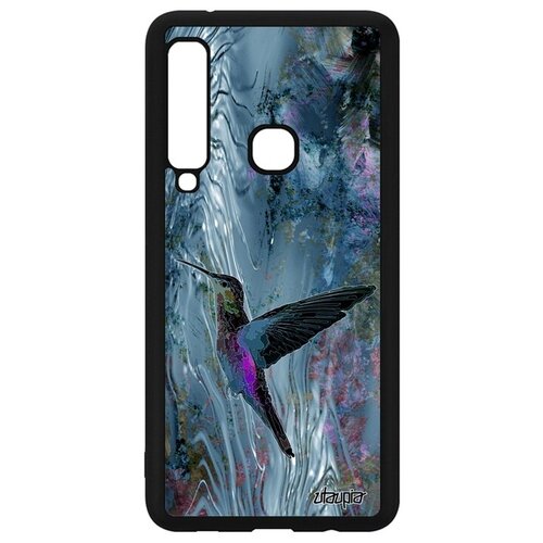 фото Защитный чехол на смартфон // galaxy a9 2018 // "колибри" природа птицы, utaupia, серый металлик