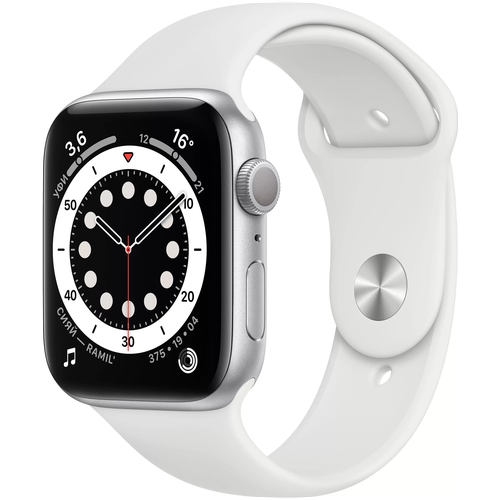 Apple Watch Series 6 (M00H3) 44 мм, корпус из алюминия цвета «серый космос», спортивный ремешок, Space Gray
