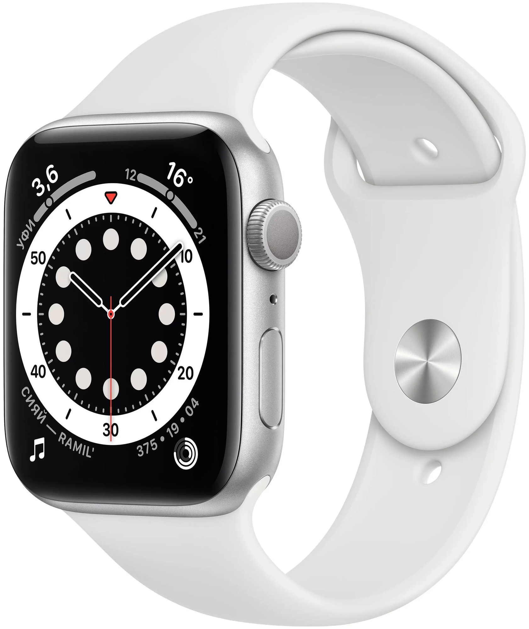 Умные часы Apple Watch Series 6 40 мм Aluminium Case GPS RU, серебристый/белый