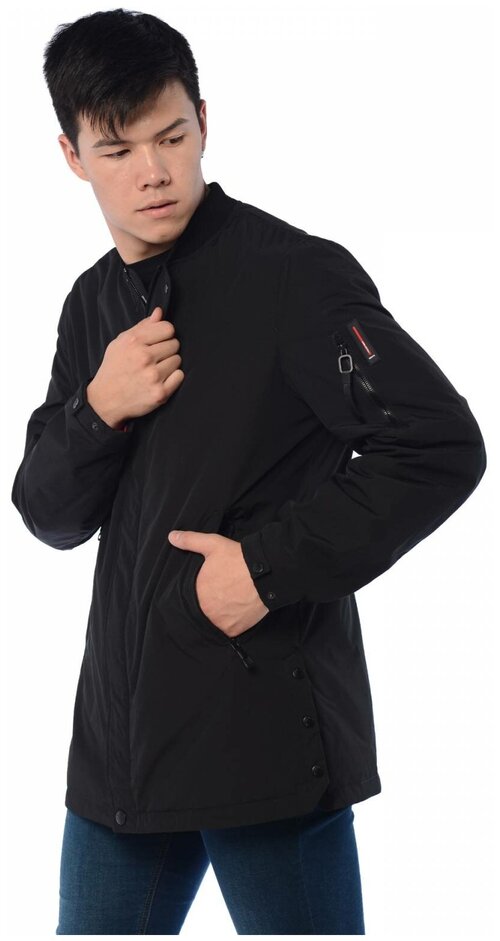 куртка Malidinu демисезонная, внутренний карман, карманы, манжеты, размер 54, черный