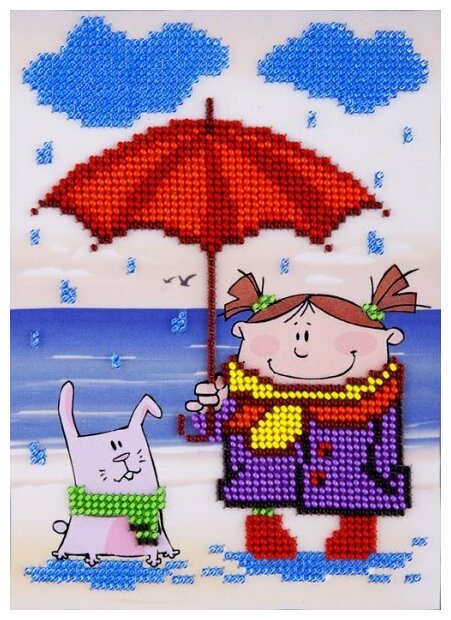 Набор для вышивания бисером Borovsky&Sons Louise, Под дождем, 13*18 см (L614)