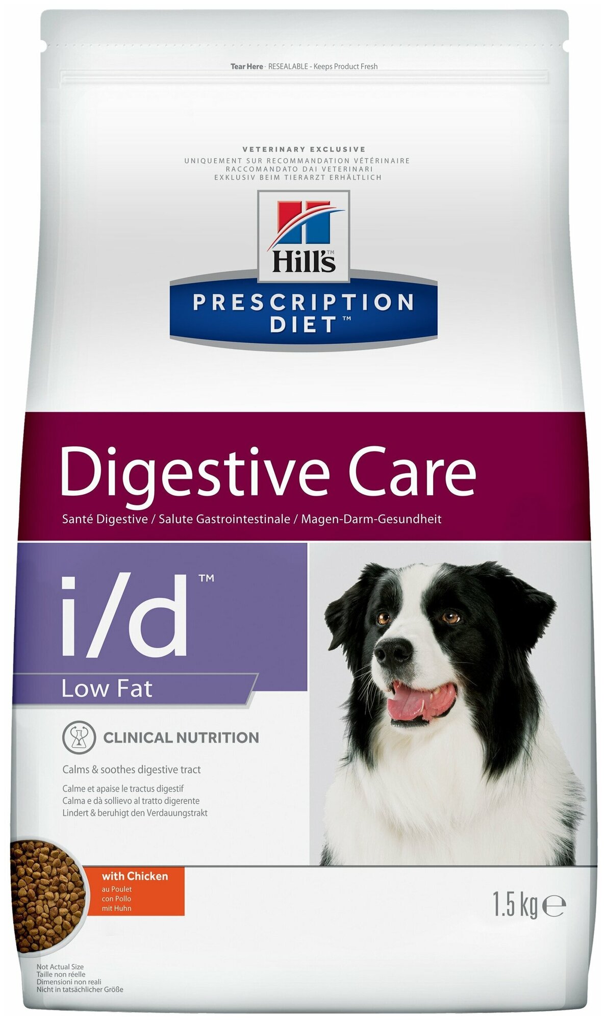 Сухой корм для собак Hill's Prescription Diet I/D Digestive Care Low Fat низкокалорийный для лечения ЖКТ 1,5 кг