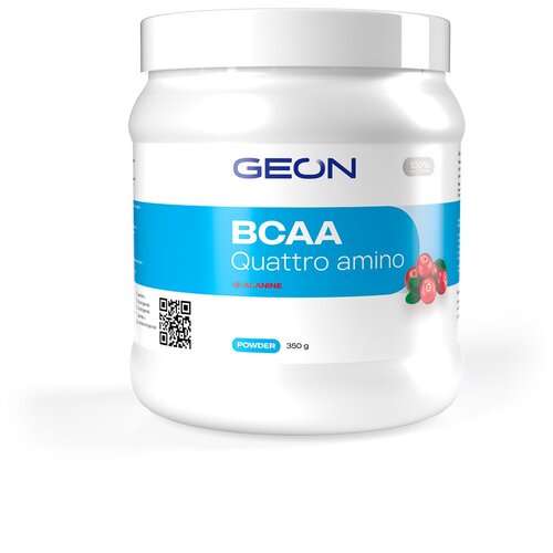 Аминокислотный комплекс GEON BCAA Quattro Amino, клюква, 350 гр. geon bcaa quattro amino 350г апельсин