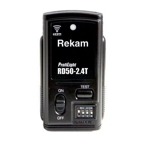 Радиотрансмиттер (передатчик) Rekam RD50T для синхронизации затвора фотокамеры с импульсными осветителями серии ProfiLight, 2,4 Ггц, 50-ти канальный софт бокс жесткий rekam ef c 041 38х38 см для серий classic и partner