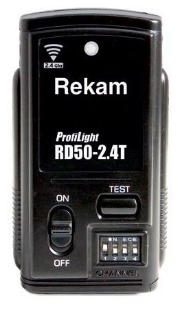 Радиотрансмиттер (передатчик) Rekam RD50T для синхронизации затвора фотокамеры с импульсными осветителями серии ProfiLight, 2,4 Ггц, 50-ти канальный