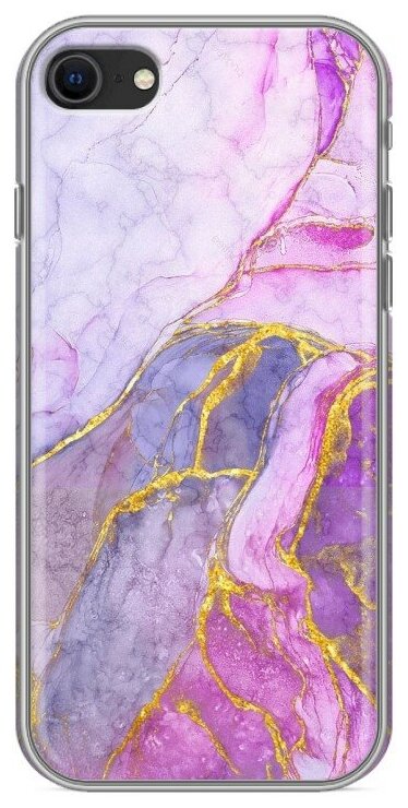 Дизайнерский силиконовый чехол для Айфон 7 / Айфон SE 2020 Мрамор розовый