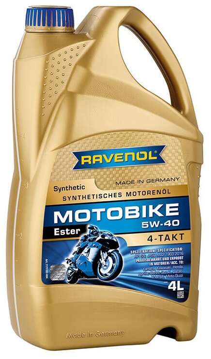 RAVENOL 4014835730793 SAE 5W-40 4L MOTOBIKE 4-T ESTER NEW моторное масло