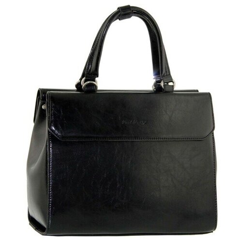 Сумка Paul Danny классическая, натуральная кожа, вмещает А4, черный