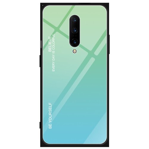 фото Чехол-бампер mypads для oneplus 8 стеклянный из закаленного стекла с эффектом градиент зеркальный блестящий переливающийся зеленый