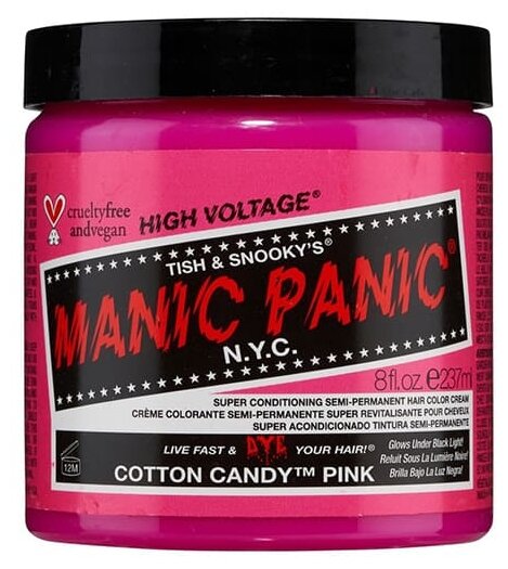 Manic Panic Краситель прямого действия High Voltage, cotton candy pink, 237 мл, 270 г