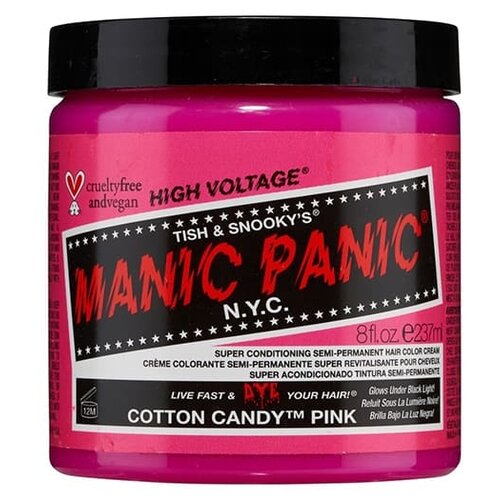 Manic Panic Краситель прямого действия High Voltage, cotton candy pink, 237 мл, 270 г manic panic усиленная зеленая краска для волос green envy