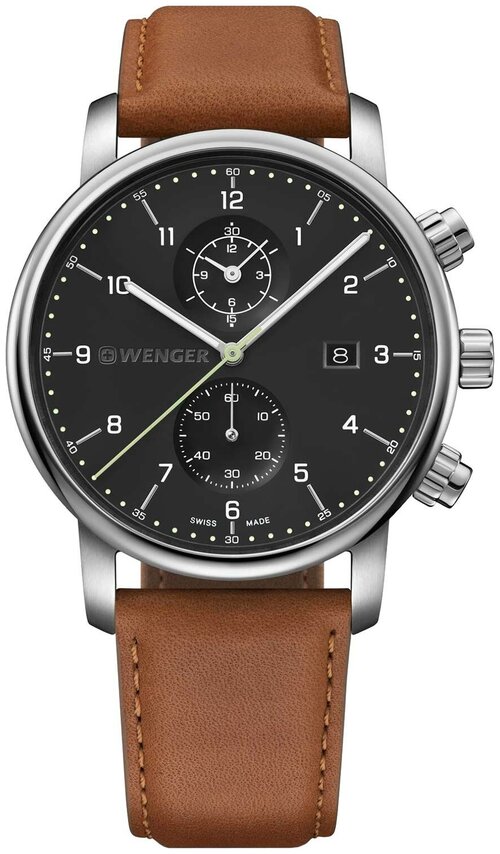 Наручные часы WENGER Urban Classic, коричневый, серебряный