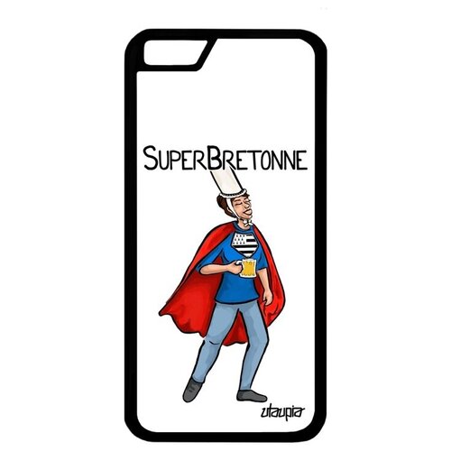 фото Простой чехол на смартфон // apple iphone 6s // "супербретонка" шутка герой, utaupia, белый