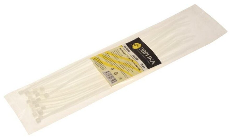 фото Хомут-стяжка 250х4.0 пластик белый (25шт.) Эврика ER-04252