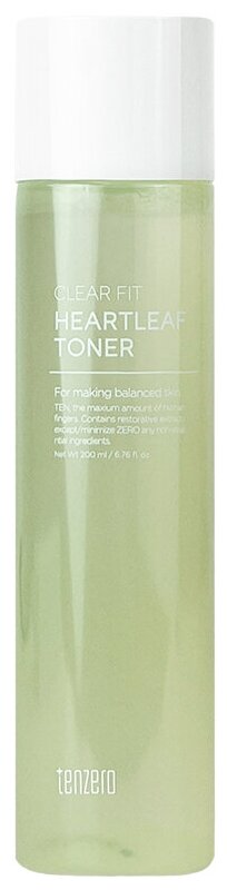 Tenzero~Антивозрастной тонер для сияния кожи с аденозином~Clear Fit Heartleaf Toner