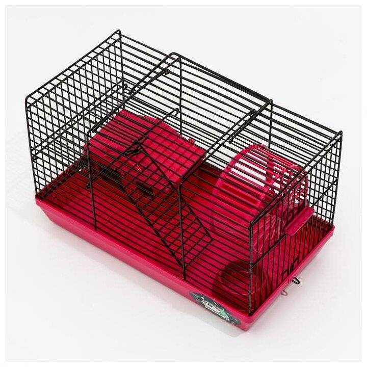 Клетка-мини для грызунов "Пижон" №2, укомплектованная, 27 х 15 х 16 см, рубиновая 7402457 - фотография № 3