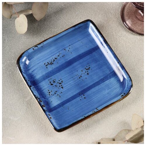 Блюдо квадратное Enigma, 14,5×14,5 см, цвет синий