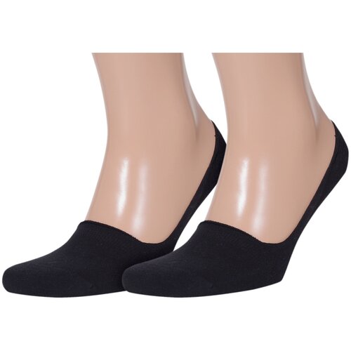 Комплект из 2 пар подследников Grinston socks (PINGONS) черные, размер 23/25 (35-40)