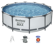 Каркасный бассейн Bestway Steel Pro Max 56418, 366х100 см (фильтр+лестница)