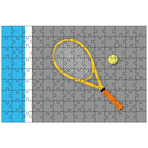 фото Магнитный пазл 27x18см."большой теннис, теннисные ракетки, мяч" на холодильник lotsprints