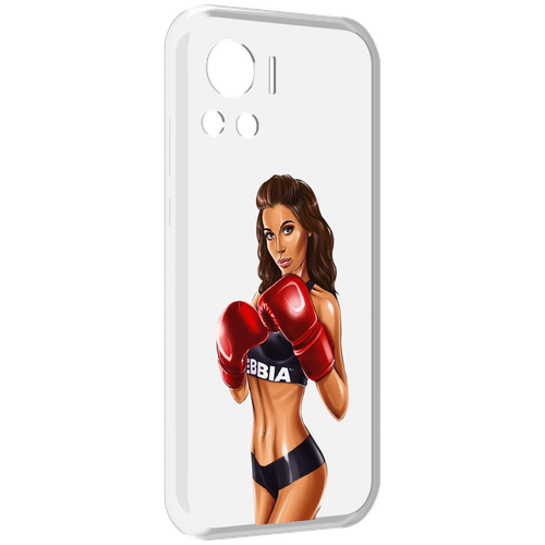 Чехол MyPads девушка-в-боксерских-перчатках женский для Motorola Edge 30 Ultra задняя-панель-накладка-бампер