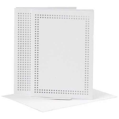 23901 Открытка для вышивки (10,5*15см) с конвертом (11,5*16см), цв. белый, 6шт