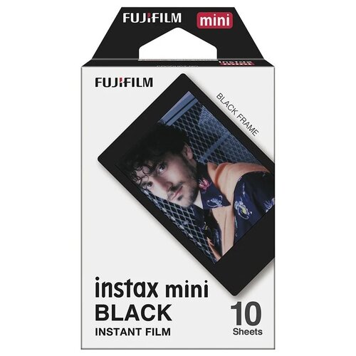 картридж для моментальной фотографии fujifilm instax square whitemarble 800 iso 10 шт Картридж для моментальной фотографии Fujifilm Instax Mini Black Frame, 800 ISO, 10 шт., черный