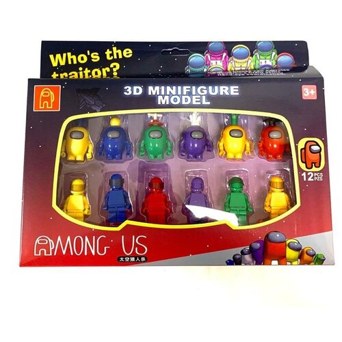 Набор фигурок конструктора из игры Амонг Ас (Among Us) 12 штук