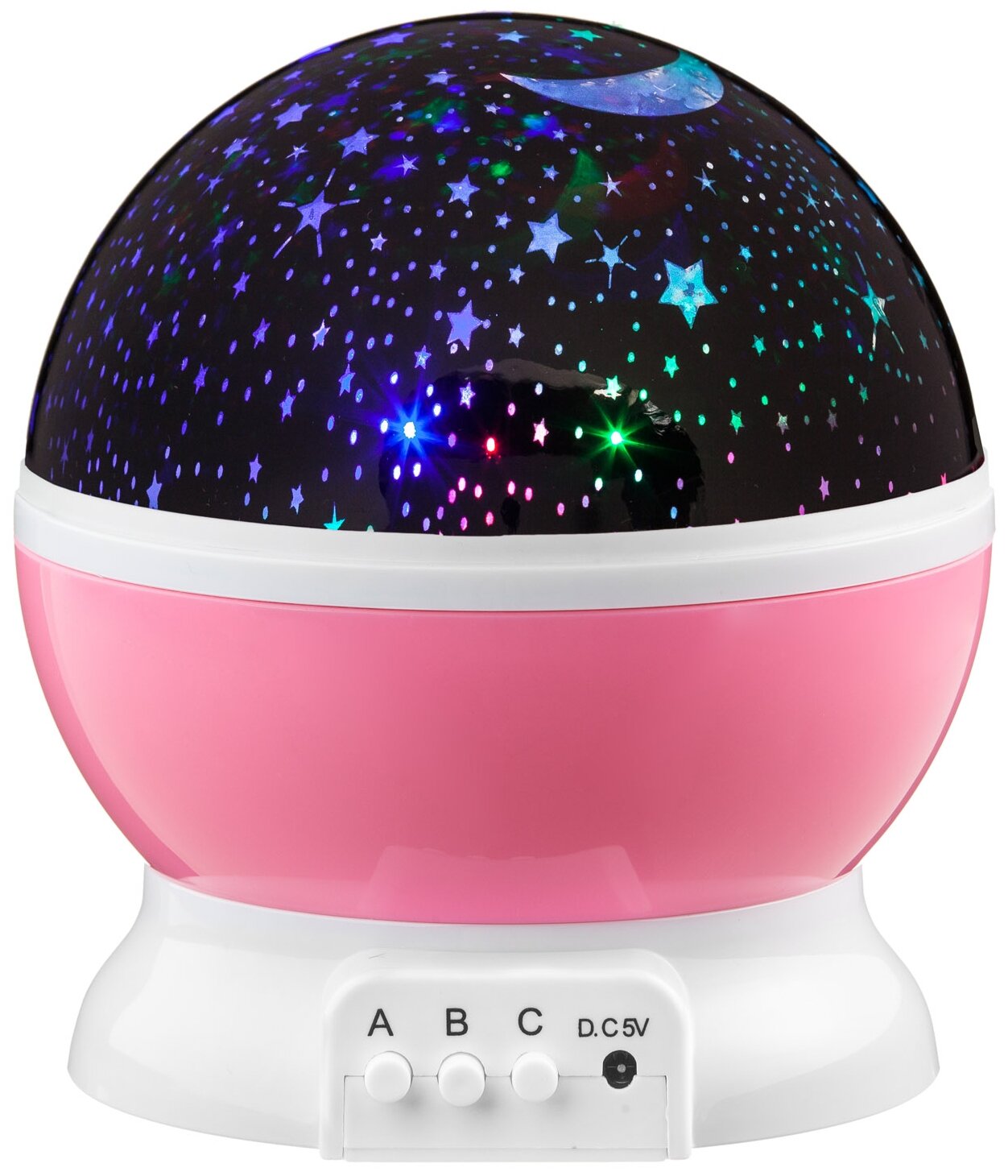 Ночник-проектор Star Master Звездное небо 012-1361, 2.6 Вт, цвет арматуры: розовый, цвет плафона: бесцветный