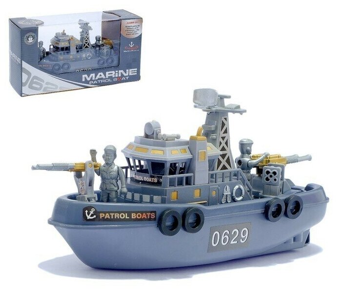 Детский корабль Морской патруль , работает от батареек, световые и звуковые эффекты