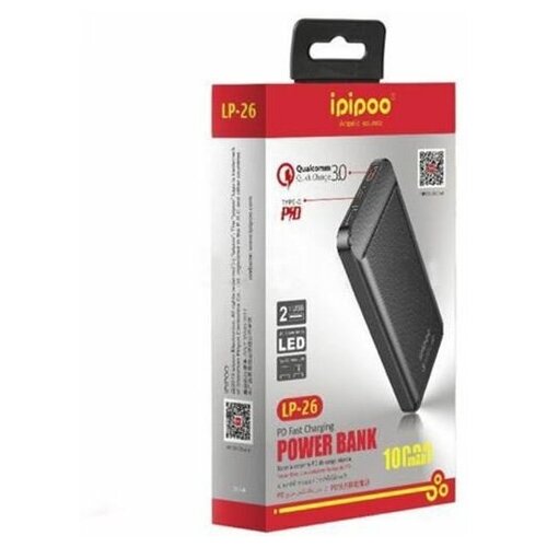 Power bank Ipipoo LP-26 10000mAh QC 3.0, черный