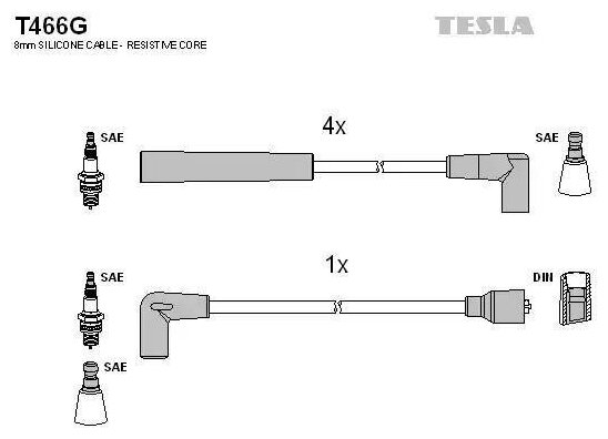 TESLA T466G Провода зажигания