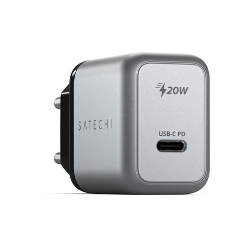 фото Сетевое зарядное устройство satechi 20w usb-c pd wall charger. цвет серый космос st-uc20wcm-eu