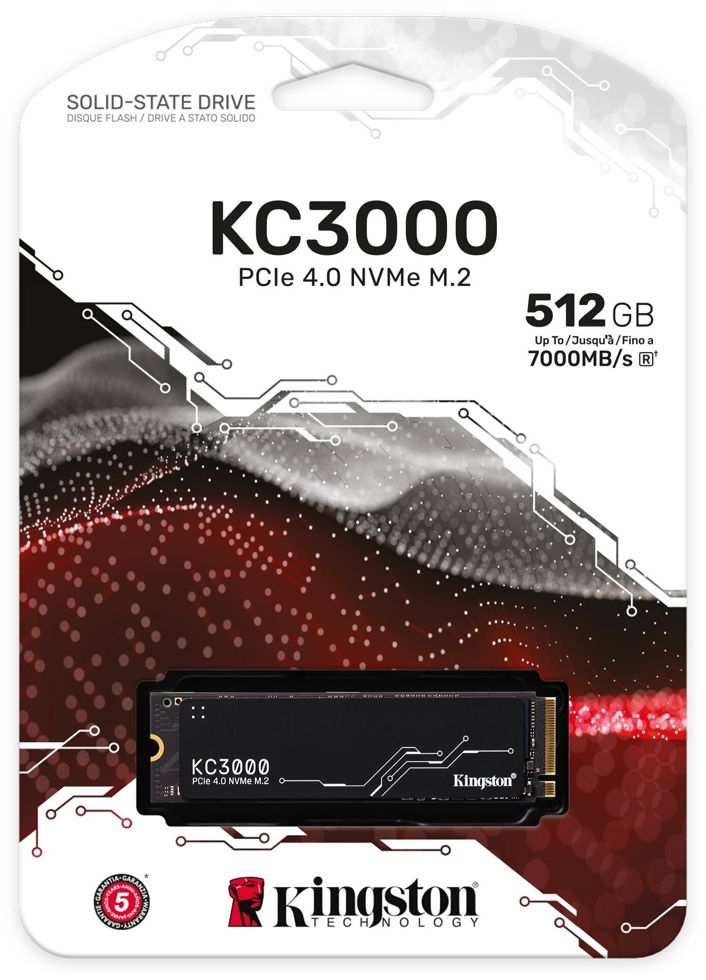 Твердотельный накопитель Kingston KC3000 512ГБ, M.2 2280, PCIe 4.0 x4, M.2 SKC3000S/512G