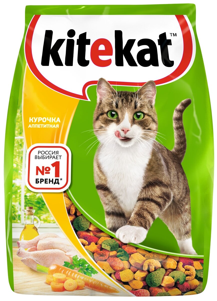 Сухой корм для кошек 800гр х 2шт Kitekat Курочка Аппетитная - фотография № 1