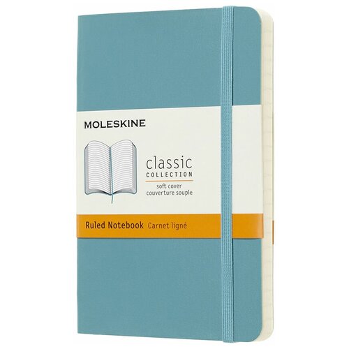 Блокнот Moleskine CLASSIC SOFT QP611B35 Pocket 90x140мм 192стр. линейка мягкая обложка голубой