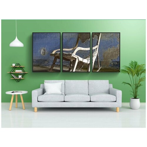 фото Набор модулных постеров для интерьера "кресло-качалка, рокер, старый" 60x90 см. в тубусе, без рамки lotsprints