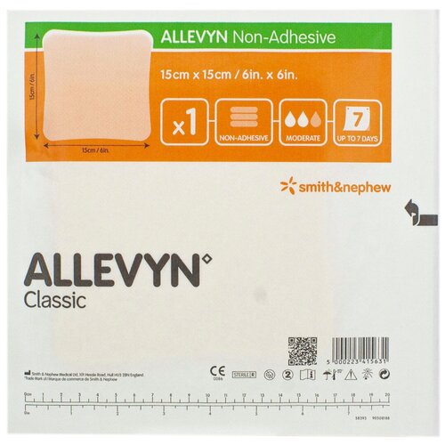 Allevyn Non Adhesive / Аллевин Неадгезив - губчатая неадгезивная повязка, 15x15 см