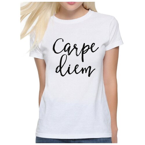 Футболка DreamShirts Carpe Diem / Лови момент Женская Черная 3XL