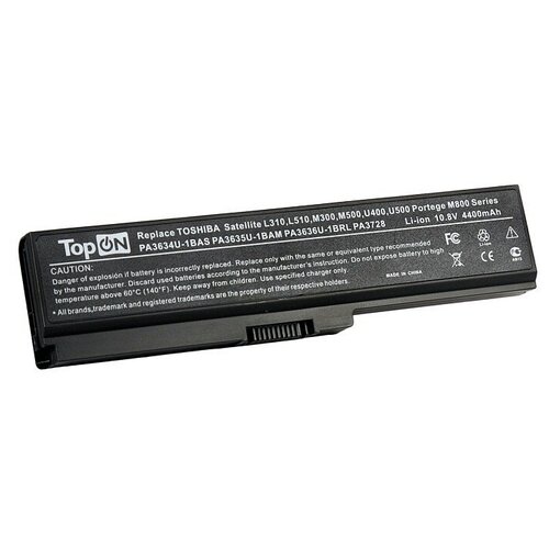 фото Аккумулятор для ноутбука toshiba satellite pro a660, c645, l310, m300, t110, equium u400 series. 10.8v 4400mah 49wh. pn: pa3634u-1bas, pa3635u-1bam. topon
