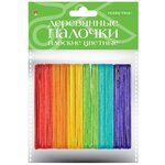 Деревянные палочки плоские цветные 9,3 СМ, 50 ШТ, Арт. 2-740/16 - изображение