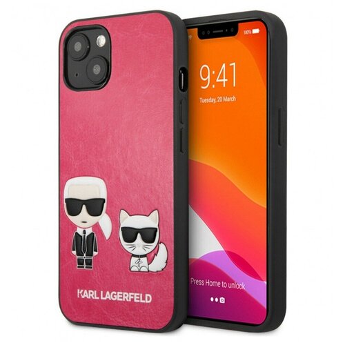 фото Чехол cg mobile karl lagerfeld pu karl & choupette hard для iphone 13 mini, цвет фуксия (klhcp13spcuskcp)