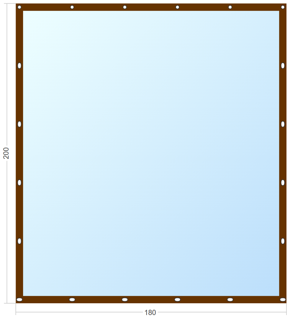 Мягкое окно Софтокна 180х200 см, Прозрачная пленка 0,7мм, Французский замок, Коричневая окантовка, Комплект для установки - фотография № 3