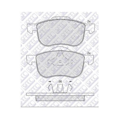 AUTOSFEC BP011458 тормозные дисковые колодки C пластиной