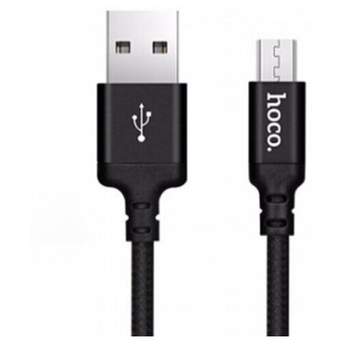 Кабель USB2.0 Am-microB Hoco X14 Black, черный - 2 метра набор из 3 штук кабель usb 2 0 hoco x14 am lightning m черный 2 м