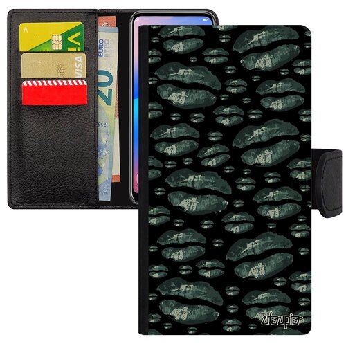 фото Красивый чехол книжка для мобильного // apple iphone 7 plus // "губы" поцелуй дизайн, utaupia, серый