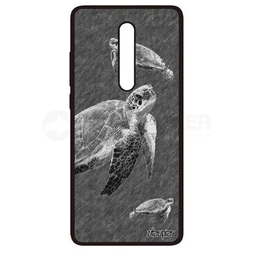 фото Противоударный чехол на смартфон // xiaomi redmi k20 // "черепаха" стиль морская, utaupia, серый