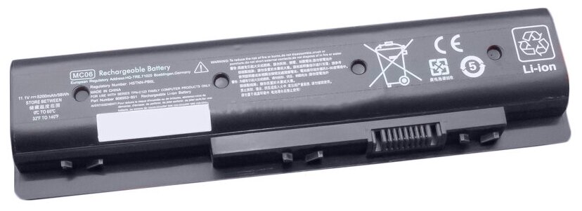 Аккумулятор (совместимый с MC04, HSTNN-PB6L) для ноутбука HP Envy 17 11.1V 5200mAh черный